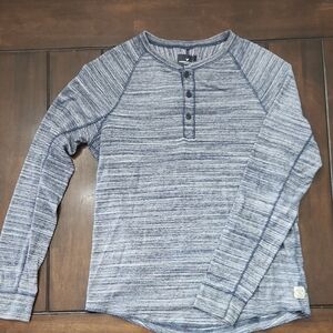 American Eagle Outfitters Navy Patterned Henley